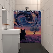 abordables Rideaux de Douche-Rideau de douche avec crochets 180cm*180cm(70&quot;*70&quot;) polyester lavable imperméable motif paysage peinture à l&#039;huile Van Gogh Arbre de Vie