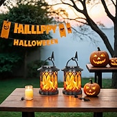 お買い得  ハロウィンの小道具の照明-1個 2つ 屋外用ウォールライト パスウェイライトとランタン ソーラー駆動 クリエイティブ イエロー 3.7 V 1 LEDビーズ