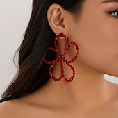 abordables Boucles d&#039;oreilles-Femme Boucles d&#039;oreille Clou Géométrique Précieux Forme de fleur Trèfle Elégant Gros Fantaisie Imitation Perle Des boucles d&#039;oreilles Bijoux Argent / Noir / Blanche Pour Mariage Soirée Cadeau 1 paire