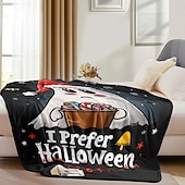 お買い得  ハロウィンの寝室-陽気なサンタ帽子の模様のハロウィーン用スローブランケット
