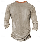 abordables Estilo étnico-Hombre azteca Cowboy Camiseta Henley Shirt Manga Larga Impresión 3D Design Retro Antiguo estilo occidental Calle Casual Diario Verano Primavera Otoño Negro Marrón Verde Trébol Gris Henley Camiseta