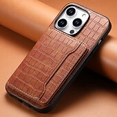 Недорогие Чехлы для iPhone-телефон Кейс для Назначение iPhone 16 Про Макс Плюс Айфон 15 Про Макс Плюс iPhone 14 13 12 11 Pro Max Plus Кейс на заднюю панель со стендом Магнитный Разъем для карты Ретро ТПУ Кожа PU