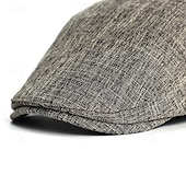 preiswerte Herrenhüte-Herren Schiebermütze Baskenmütze Ascot-Hut Ballonmütze Braun Beige Leinen Modisch Brautkleider schlicht Strasse Täglich Glatt Einstellbar Sonnenschutz Atmungsaktiv