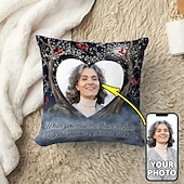 abordables Oreillers personnalisés-Housse de coussin personnalisée Ajoutez votre image Cadeau personnalisé Cadeau mémorial Conception photo Housse de coussin 1 pièce sur mesure en polyester