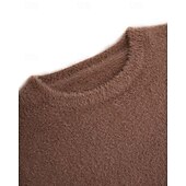 abordables Couleurs unies-Femme Pull mode Décontractées Flexible Couleur unie Grosse maille Col Roulé énorme manche longue Hauts réguliers Tricoter du quotidien Sortie Fin de semaine Noir Blanche Automne Hiver