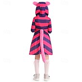 levne Kostýmy pro páry a skupiny-Alice in Wonderland Pohádka Cheshire Cat Halloween skupinové rodinné kostýmy Děti Dámské Dívčí cosplay Výkon Večírek předvečer Všech svatých Karneval Jednoduchý karnevalový kostým
