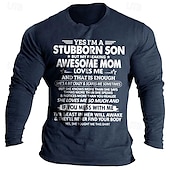 preiswerte Herren -Grafik -T -Shirt-Lustig Brief drucken Dunkelgrau meliert Schwarz Dunkelblau T Shirt Herren Grafik 100% Baumwolle Hemd Sport Klassisch Hemd Langarm Bequemes T-Shirt Sommer Herbst Modedesigner-Kleidung S M L XL XXL