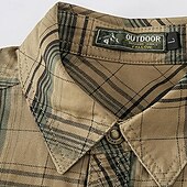 preiswerte Arbeitshemden für Herren-Herren Hemd Arbeitshemden Lässiges Hemd Knopfhemd Kaki Armeegrün Dunkelblau Langarm Plaid Kargen Urlaub Festtage Vordertasche Bekleidung Polyester Modisch Brautkleider schlicht Komfortabel
