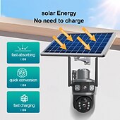economico Videocamere di sorveglianza per esterni-telecamera solare a doppio schermo per esterni con pistola a sfera, telecamera domestica HD con monitoraggio wireless a 360 gradi