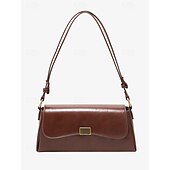 preiswerte Handtaschen und Tragetaschen-Damen Stoffbeutel Aguette Tasche PU-Leder B¨¹ro Einkauf Täglich Schnalle Hohe Kapazität Langlebig Feste Farbe Schwarz Weiß Braun