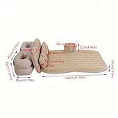 abordables Fundas de asiento para coche-Colchón inflable para coche, colchón de cama inflable para interiores y exteriores, para acampar, viajar, asiento trasero de coche, colchón de cama inflable, colchón de aire, colchón inflable