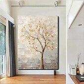 cheap Landscape Paintings-Handmade Oil PaintingCanvasWall Art DecorationAbstract Knife PaintingFlowers WhiteFor Home Decor Rolled Frameless Unstressed Painting