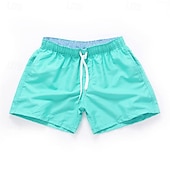 billige svømmeshorts for menn-Herre Surfeshorts Badeshorts Snorer Elastisk midje Elastisk snordesign Ensfarget Hurtigtørkende Sport Kort Daglig Ut på byen Strand Gatemote Fritid Svart Hvit Mikroelastisk