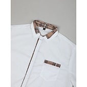 cheap Men's Button Up Shirts-Men's Shirt Dress Shirt Button Up Shirt Casual Shirt Black White Pink Navy Blue Long Sleeve Plain Collar Daily Vacation Clothing Apparel Fashion Casual