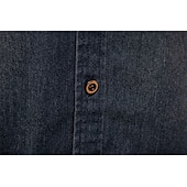 tanie Męskie koszulki-Męskie Koszula Koszula Chambray Koszula Calico Zapinana na guziki koszula Codzienna koszula Dżinsowa koszula Dżinsowy niebieski Czarny Granatowy Niebieski Długi rękaw Równina Kołnierz Codzienny Urlop