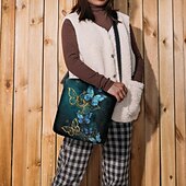 olcso Keresztpántos táskák-női pillangómintás crossbody táska - művészi kialakítású, állítható pánttal, hétköznapi és hétköznapi használatra