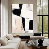 abordables Peintures natures mortes-peinture à l&#039;huile noire 3D faite à la main sur toile grande peinture à l&#039;huile abstraite texturée au couteau à palette art mural bohème œuvre d&#039;art minimaliste contemporaine personnalisée pour salon
