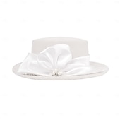 billige Festhatter-Hatter 100% Ull Bowlerhatter Solhatt Bryllup Aftenselskap Elegant Bryllup Med Kasket Tvinning Hodeplagg Hodeplagg