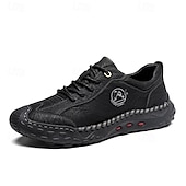 cheap Men&#039;s Sneakers-Men&#039;s Brown Faux Leather Casual Shoes with Handcrafted Stitching and Durable Rubber Sole for Outdoor Activities
