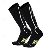 お買い得  サイクリングソックス-ユニセックス ソックス コンプレッションソックス バイクソックス スポーツソックス アスレチックソックス キャンプ / ハイキング アウトドア エクササイズ サイクリング / バイク バイク / サイクリング 滑り止め 暖かい 滑り止め 1 足 ストライプ コットン ブラック ホワイト ブラウン