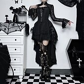 levne Šaty-Punk a gotika Středověké Koktejlky Šaty Maškarní Gotická dívka Dámské Fantazie Steampunk předvečer Všech svatých Karneval Plesová maškaráda předvečer Všech svatých Maturitní ples Festival Dospělé Šaty