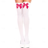 cheap Accessories-Women&#039;s Satin Bow Stockings Thigh High Stockings Hosiery Socks with Bow Knee Socks Stockings Oktoberfest Cosplay Party Girls Halloween Carnival Accessories
