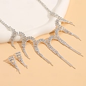 billige Smykkesett-Smykke Sett 3 stk Strass Legering Øredobber Halskjeder Dame Elegant Årgang Nydelig geometriske Geometrisk Form Smykkesett Til Bryllup Fest jubileum