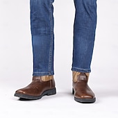 abordables Cowboy et bottes occidentales-bottes de cowboy western marron pour hommes - similicuir avec détails brodés pour un style extérieur classique