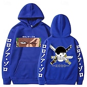 cheap Cartoon &amp; Movie Character Graphic-One Piece Roronoa Zoro Hoodie Anime Cartoon Anime Front Pocket Graphic For Couple&#039;s Men&#039;s Women&#039;s Adults&#039; Hot Stamping