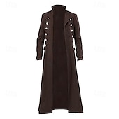 levne Svrchní oděvy-Retro Středověké Kabát Trenčkot Ren Faire Morový doktor Kněz Pevná barva Pánské Steampunk předvečer Všech svatých Karneval Plesová maškaráda Večírek Podium Dospělé Kabát