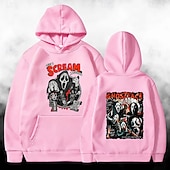 levne Mikiny s kapucí-předvečer Všech svatých Výkřik Ghostface Kostlivec Kapuce Tisk Přední kapsa Grafika Pro Pro páry Pánské Dámské Dospělé předvečer Všech svatých Karneval Plesová maškaráda Horká ražba předvečer Všech