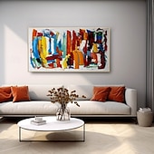 preiswerte Abstrakte Gemälde-handgemalte abstrakte farbenfrohe Gemälde auf Leinwand handgemachtes farbenfrohes strukturiertes Acrylgemälde Wandkunst handgemaltes Kunstwerk Folienölgemälde für Wohnzimmer Büro Wanddekoration