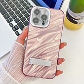 abordables Coques iPhone-téléphone Coque Pour iPhone 16 Pro Max Plus iPhone 15 14 Pro Max Plus iPhone 13 Pro Max Coque Arriere Avec Support Protecteur d&#039;objectif de caméra Antichoc Placage PC
