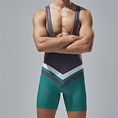 levne Pánské šortky, punčocháče a kalhoty-Pánské Wrestling Suit Kombinéza pro tvarování postavy Stahovací spodní prádlo Prodyšné Rychleschnoucí High Stretch Léto Jaro Polyester Venkovní Chůze Běhání Oranžová Zelená