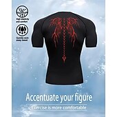 economico T-shirt e Canottiere da Corsa-Per uomo Maglia a compressione Maglia atletica Maglietta da Palestra Maglietta Fitness Manica Corta Maglietta Casuale Athleisure Grafico Asciugatura Rapida Alta elasticità Compressione Traspirante