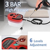 economico elettrodomestici-Pulitore a vapore portatile da 2500 W, macchina per la pulizia a vapore ad alta temperatura e pressione, vaporizzatore portatile con testine a spazzola per la decorazione di auto, cucina, bagno,