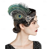 tanie Akcesoria i więcej-1920 roku Wielki Gatsby Opaska w stylu lat 20-tych Wielki Gatsby Gość weselny Bez kołnierza Damskie Halloween Karnawał Bal maskowy Impreza Bal maskowy Przyjęcie weselne Dla dorosłych Opaski do Włosów