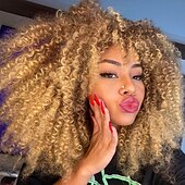 baratos Perucas de Carnaval-peruca cacheada com franja perucas afro cacheadas para mulheres negras peruca afro crespa fibra sintética sem cola peruca longa cacheada cheia e fofa para mulheres da moda