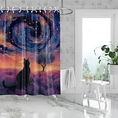 abordables Rideaux de Douche-Rideau de douche avec crochets 180cm*180cm(70&quot;*70&quot;) polyester lavable imperméable motif paysage peinture à l&#039;huile Van Gogh Arbre de Vie