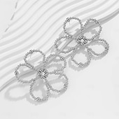 abordables Boucles d&#039;oreilles-Femme Boucles d&#039;oreille Clou Géométrique Précieux Forme de fleur Trèfle Elégant Gros Fantaisie Imitation Perle Des boucles d&#039;oreilles Bijoux Argent / Noir / Blanche Pour Mariage Soirée Cadeau 1 paire