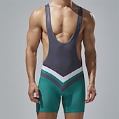 levne Pánské šortky, punčocháče a kalhoty-Pánské Wrestling Suit Kombinéza pro tvarování postavy Stahovací spodní prádlo Prodyšné Rychleschnoucí High Stretch Léto Jaro Polyester Venkovní Chůze Běhání Oranžová Zelená