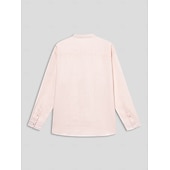 halpa Miesten Elite-paidat-Miesten Paita Pellava paita Button Up paita Tavallinen ulko- Loma Valkoinen Punastuvan vaaleanpunainen Pitkähihainen Pystykaulus 봄 &amp; Syksy Vaatetus Rypytetty