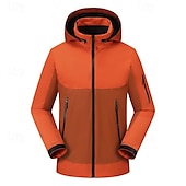 baratos Casacos Leves, Polares &amp; Caminhada-Homens Jaqueta Softshell Jaqueta de Trilha Ao ar livre Bloco de cor Prova-de-Água A Prova de Vento Respirável Jaqueta leve Jaqueta corta-vento Viajar Preto Branco Azul Laranja Verde