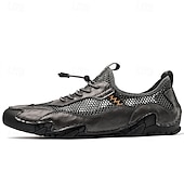 economico Sneakers da uomo-scarpe da esterno da uomo in pelle marrone e rete con suola robusta: traspiranti e comode per l&#039;escursionismo e l&#039;abbigliamento casual