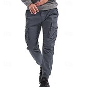 cheap Cargo Pants-Men&#039;s Cargo Pants Joggers Tactical Pants Trousers Elastic Waist Multi Pocket Elastic Cuff Plain Wearable Outdoor Daily Camping &amp; Hiking Fashion Classic Black Wine