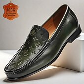 economico Mocassini in pelle premium-Per uomo Mocassini e Slip-Ons Mocassini Classici Di pelle Pelle Traspirante Comodo Antiscivolo Mocassino Nero Verde Autunno Inverno