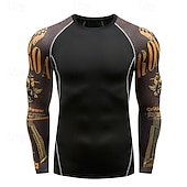 halpa Juoksupaidat ja tanktopit-Miesten Kompression Paita Urheilullinen paita Kuntosali paita Fitness paita Pitkähihainen Tee paita Kausaliteetti Urheilu- ja treenivaatteet Syksy Hengittävä Nopea kuivuminen Korkea Stretch