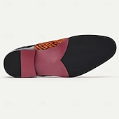 baratos Sapatos Sociais Elementares-Sapatos sociais masculinos de couro de vaca envernizado preto e pelo de pônei com padrão geométrico - sapatos oxford elegantes para eventos formais