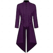 Χαμηλού Κόστους Εξωτερικά ενδύματα-Βιντάζ Πανκ  Γοθικό Παλτό του 18ου αιώνα Κοστούμι Cosplay Τάι Βαμπίρ Ευγενής Ραμμένη Ανδρικά Εβενέζερ Σκρούτζ Έλφ Στεampunk Χριστούγεννα Χάλοουιν Καρναβαλική Μασκαράτα Ρεν Φαίρ LARP Ανδρικό Τάι