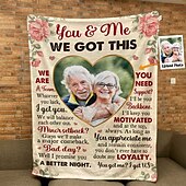 cheap Personalized Blanket-Customized Blanket Personalized Gifts Bonded by Memories Personalized Photo Blanket for Team Pride
